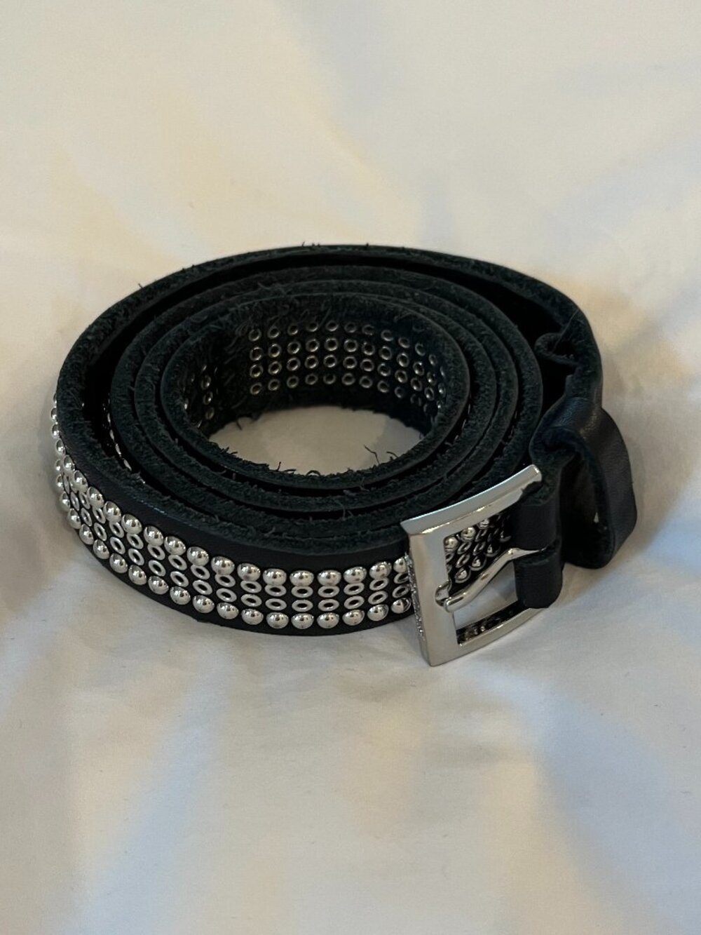 Zadig & Voltaire Studded Black Leather Belt Size M